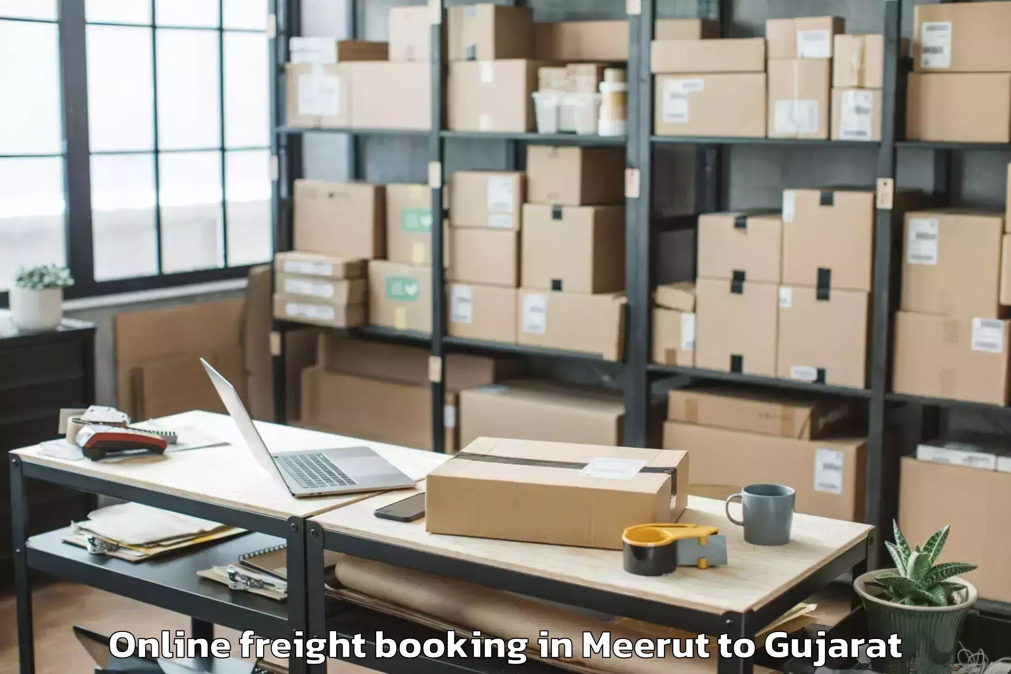 Leading Meerut to Porbandar Airport Pbd Online Freight Booking Provider